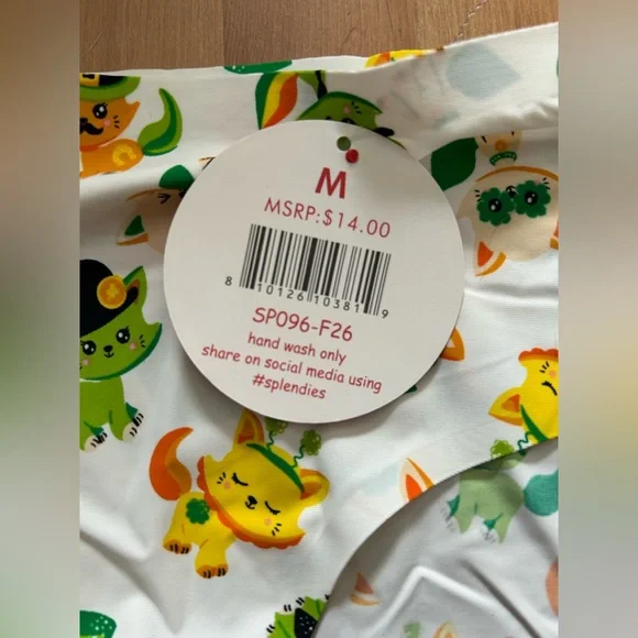 Stylish Cartoon Print Women's Panties - Green and White - Picture 4 of 6